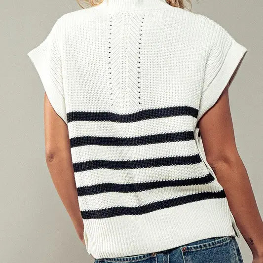 Sleeveless Striped Sweater