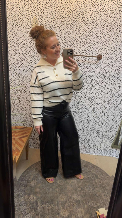 Striped Collar Sweater
