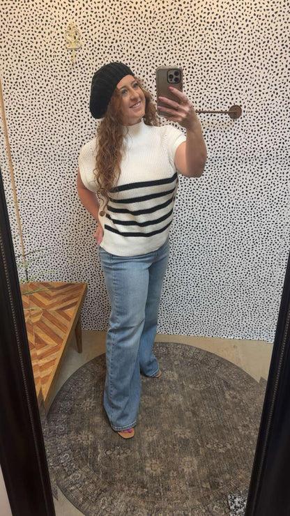 Sleeveless Striped Sweater