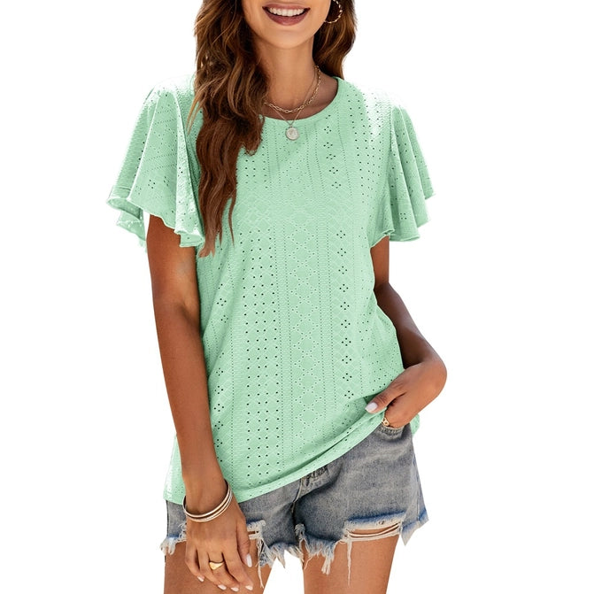 Flutter Sleeve Mint Top