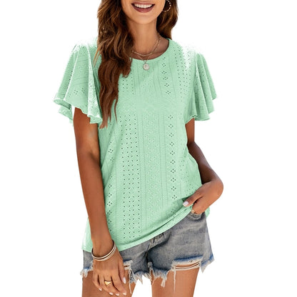 Flutter Sleeve Mint Top