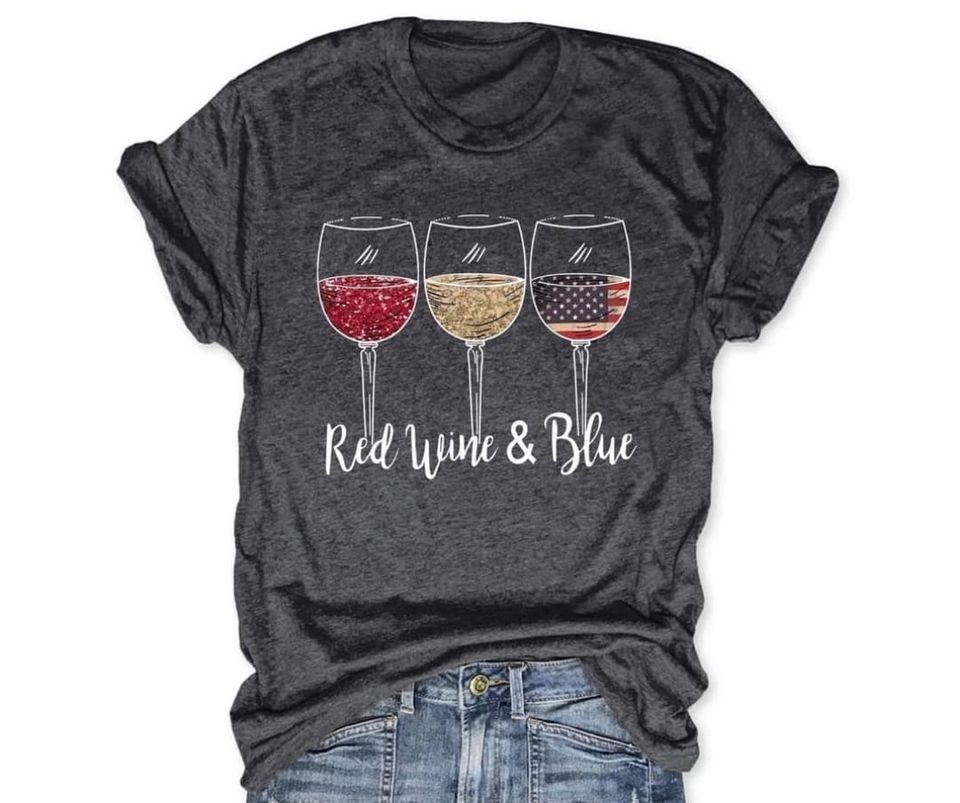 Red Wine and Blue Tee