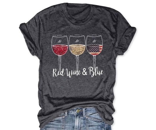 Red Wine and Blue Tee