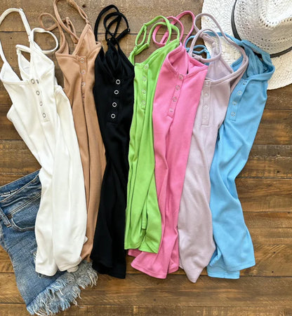 White Ribbed Tank