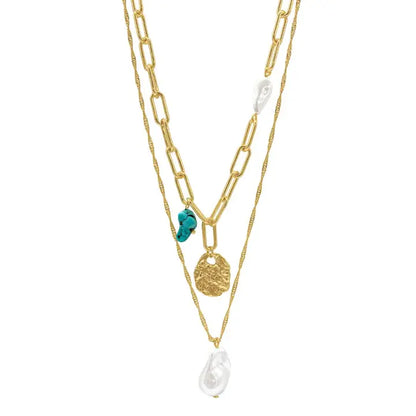 Turquoise & Pearl Necklace