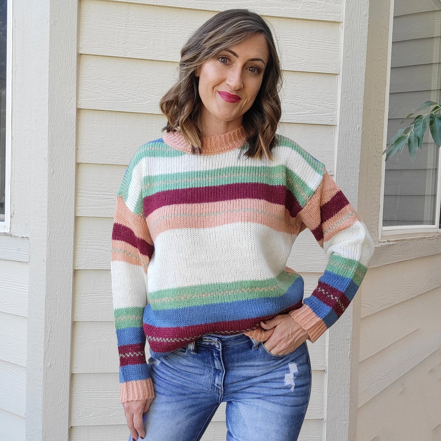 Multi Striped Knitted Sweater