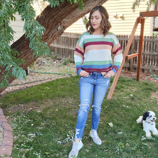Multi Striped Knitted Sweater