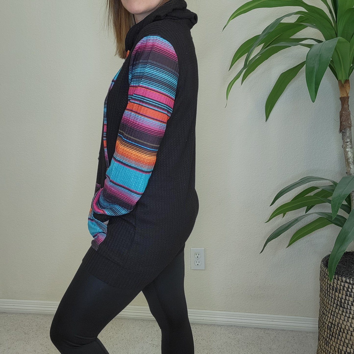 Light Multi-Colored Black Hoodie