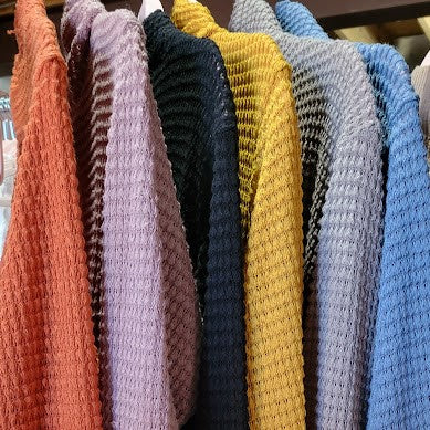 Mauve Color Waffle Cardigan with Pockets