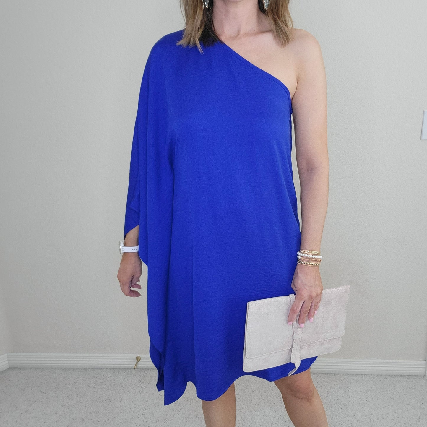 Blue One Shoulder Dress