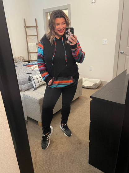 Light Multi-Colored Black Hoodie